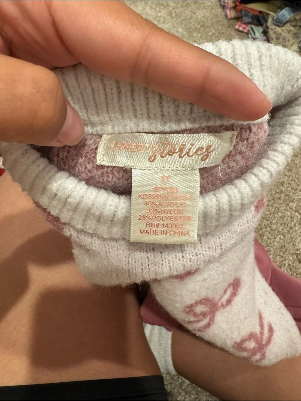 Sweet Storm Pink Bow Knit Sweater with Rose Leggings